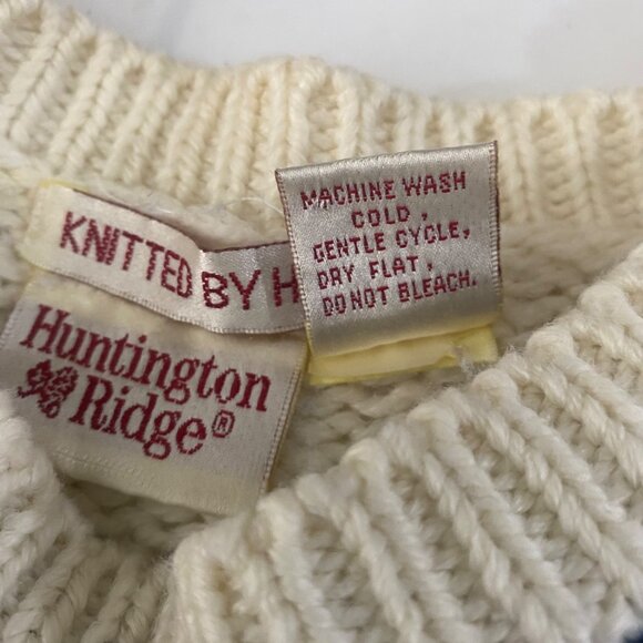 Vtg Huntington Ridge Hand‎ Knit Fair Isle Sweater M Pullover Nordic - Picture 6 of 9